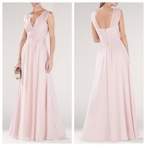 BCBGMAXAZRIA Shirred Bodice Formal Pink Dress